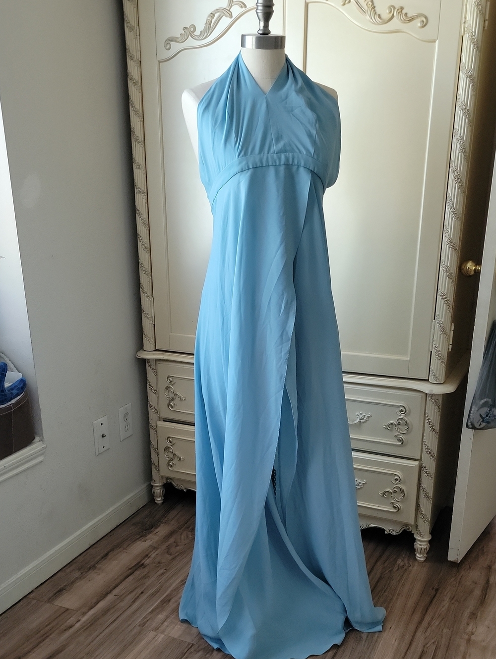 Gianni Bini Sky Blue Halter Maxi Dress